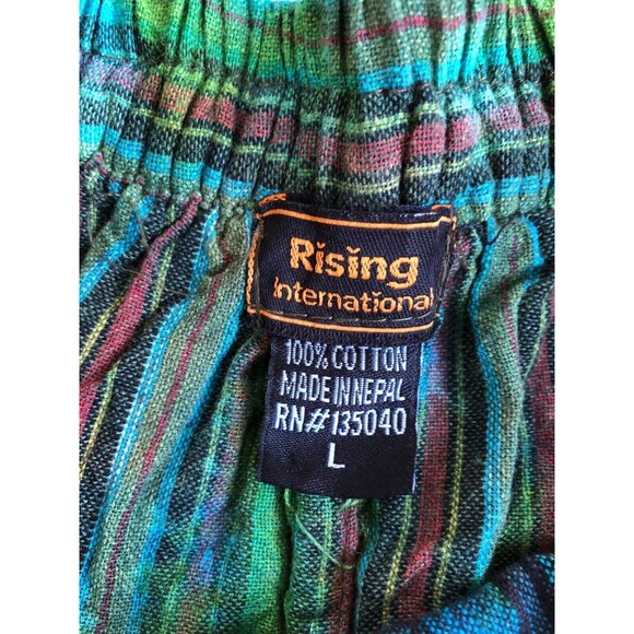 Rising International Womens Large Cotton Tie Dyed Print Pants Skirt Drawstring - Picture 3 of 12